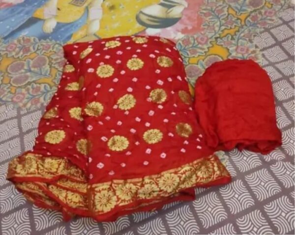 Bandhej Saree Red