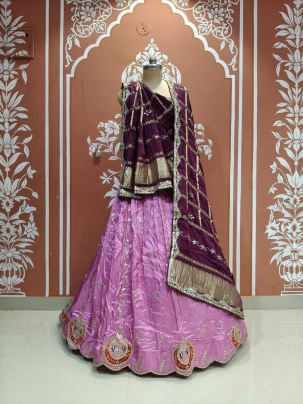 Gajji silk lehenga pink