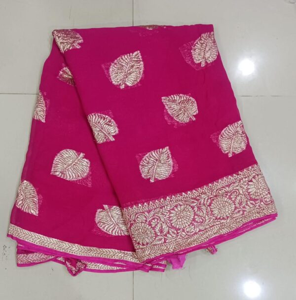 Georgette Zari Work Saree