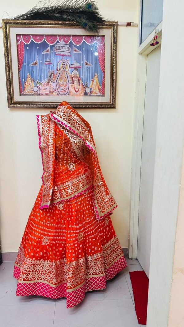 Lehenga taffeta silk Orange