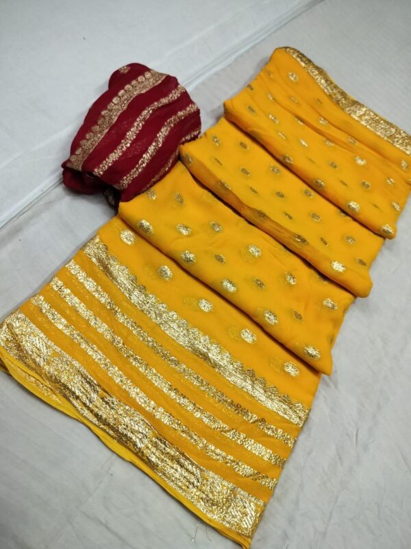 Georgette Saree with zari work Yellow