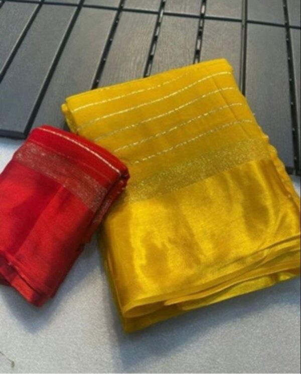 Satin Georgette Saree Yellow