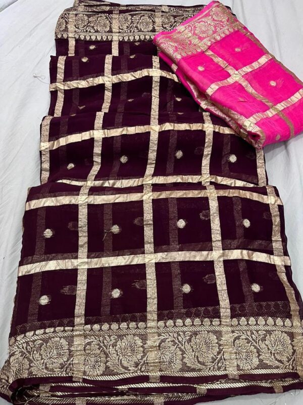 Georgette chokda Saree