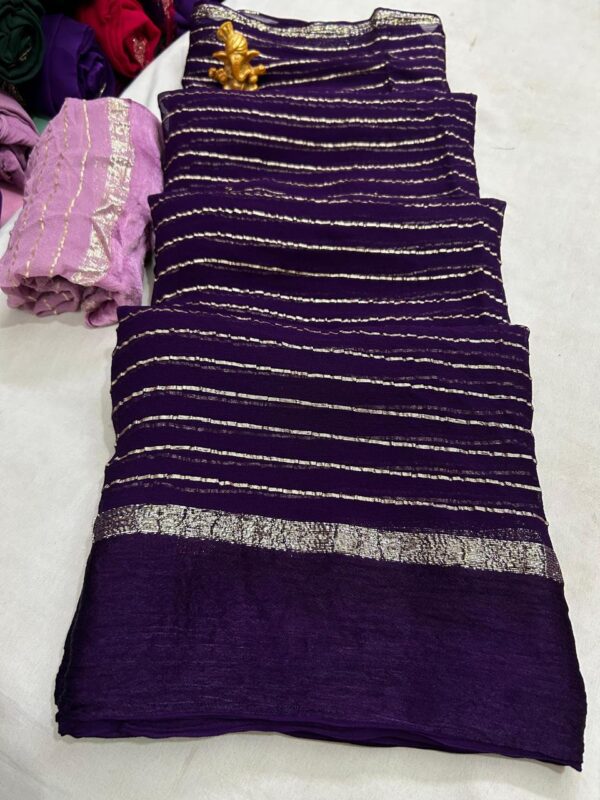 Satin patta Saree Blue