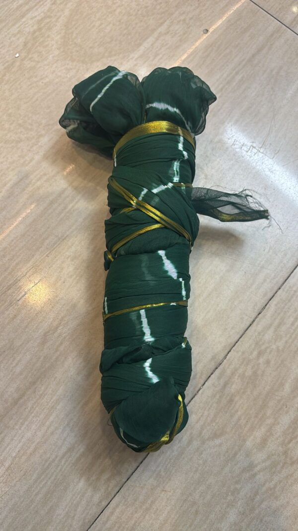 Chiffon Lehriya Saree - Green